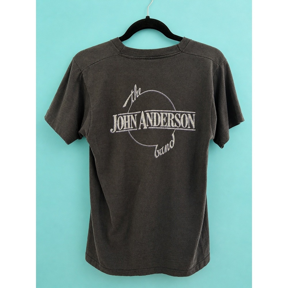 Vintage 80s John Anderson Band‎ Tee Country Western Single Stitch Black Small